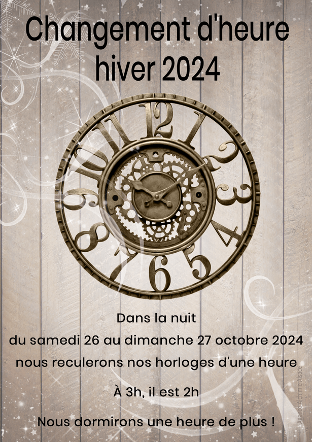 Changement d'heure hiver 2024